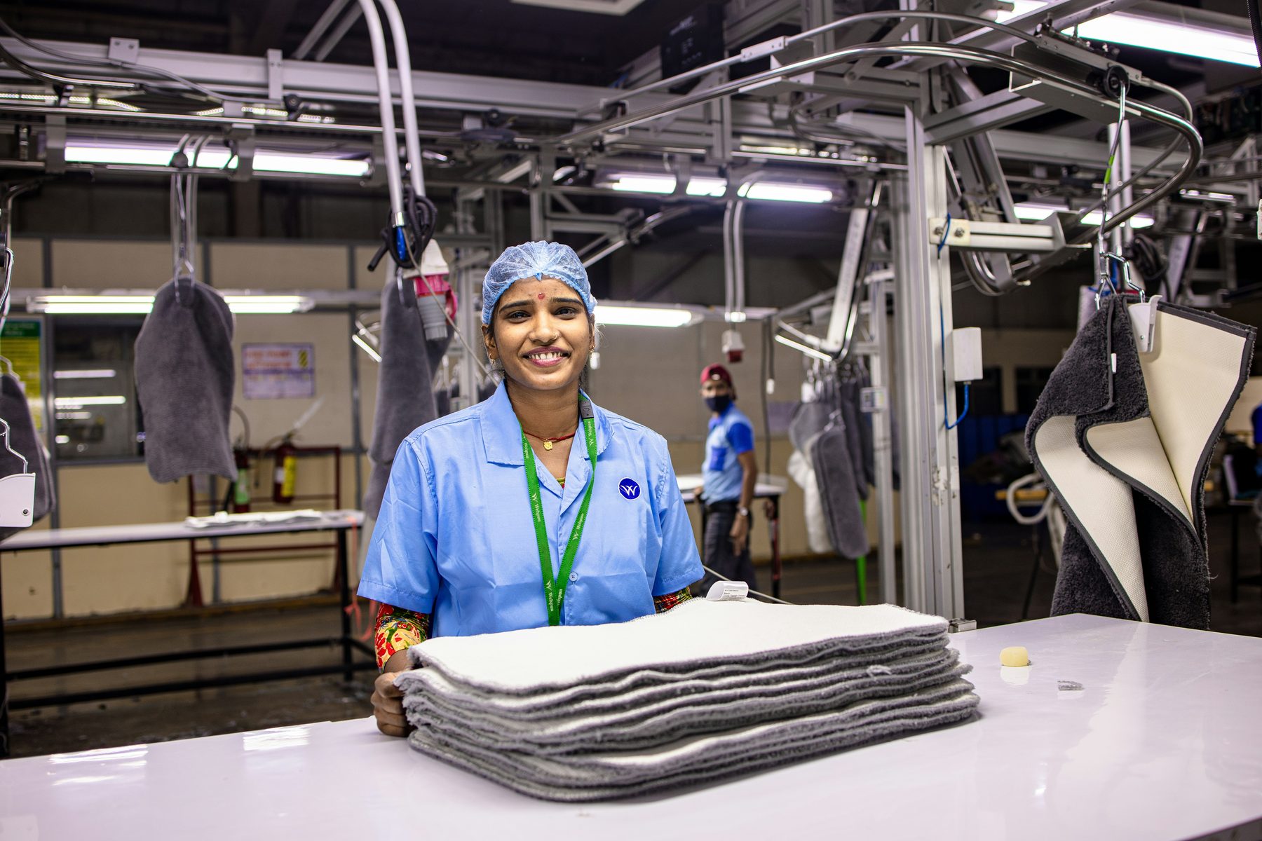 Manufacturing worker on a factory production line